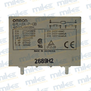 Relevador electromagnético 24VDC 20A G7L-2A-P-CB