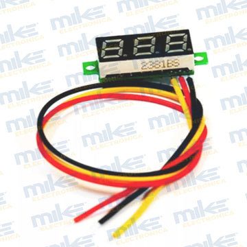 Mini voltimetro digital display 7 seg 0.28" / 3 cables de conexion / 0V - 30V