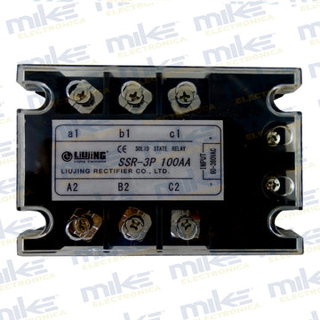 Relevador de estado sólido trifásico 90-280VAC / 380VAC 100A SSR-3P-100AA